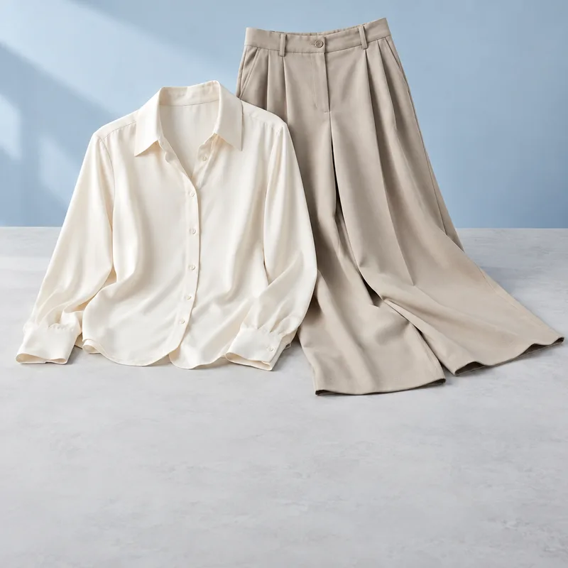 Blouse en wijde damesbroek