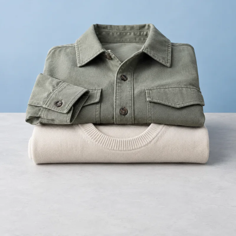 Gevouwen overshirt en trui voor heren