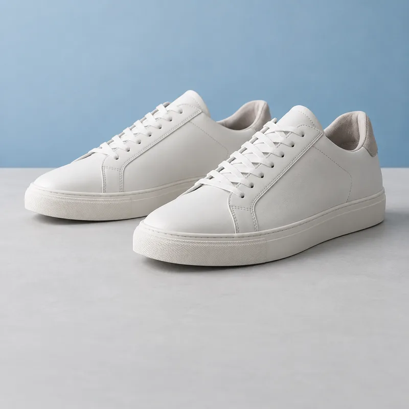 Paar witte sneakers zonder merk